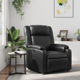 Sillón reclinable de cuero sintético negro Sillón reclinable de cuero sintético negro