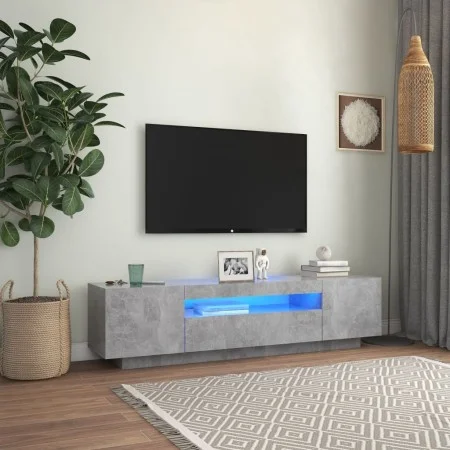 TV stand with LED lights in concrete gray 160x35x40 cm by vidaXL, TV Furniture - Ref: Foro24-804431, Price: 86,68 €, Discount: %
