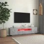 TV-Möbel mit betongrauen LED-Leuchten 160x35x40 cm von vidaXL, TV-Möbel - Ref: Foro24-804431, Preis: 86,68 €, Rabatt: %