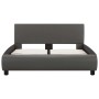 Estructura de cama con LED de cuero sintético gris 120x200 cm