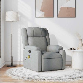 Sillón reclinable de masaje de tela gris claro Sillón reclinable de masaje de tela gris claro