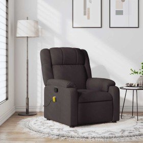 Sillón de masaje reclinable de tela marrón oscuro Sillón de masaje reclinable de tela marrón oscuro