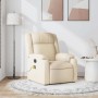 Sillón de masaje reclinable de tela crema