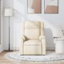 Sillón de masaje reclinable de tela crema
