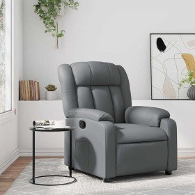 Sillón reclinable de cuero sintético gris Sillón reclinable de cuero sintético gris
