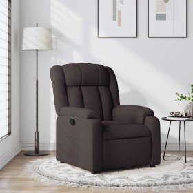 Sillón reclinable de tela marrón oscuro Sillón reclinable de tela marrón oscuro