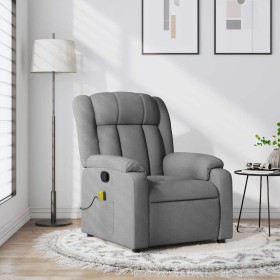 Sillón reclinable de masaje de tela gris claro en Sillones | Comprar online en Foro24