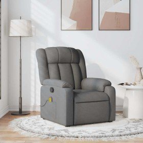 Sillón de masaje reclinable de tela gris oscuro Sillón de masaje reclinable de tela gris oscuro