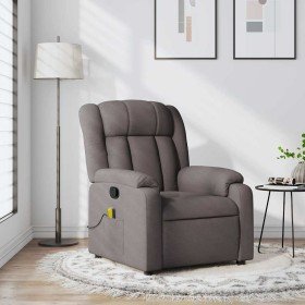 Sillón de masaje reclinable de tela gris taupé Sillón de masaje reclinable de tela gris taupé