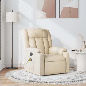 Sillón de masaje reclinable de tela crema en Sillones | Comprar online en Foro24