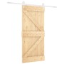 Schiebetür mit Beschlägen aus massivem Kiefernholz, 90 x 210 cm von vidaXL, Türen - Ref: Foro24-3203214, Preis: 193,66 €, Rab...