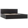Cama canapé hidráulica cuero sintético negro 160x200 cm