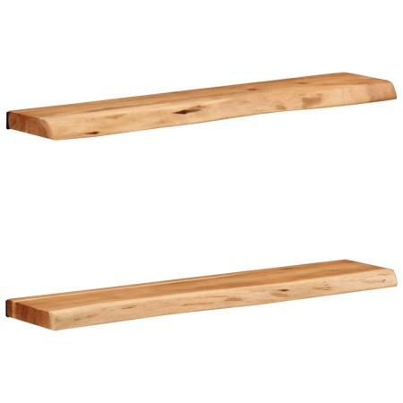 Estantes de pared 2 unidades 80x20x3,5 cm madera maciza acacia