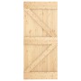 Schiebetür mit Beschlägen aus massivem Kiefernholz, 90 x 210 cm von vidaXL, Türen - Ref: Foro24-3203214, Preis: 193,66 €, Rab...