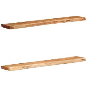 Estantes de pared 2 unidades 100x20x3,5 cm madera maciza acacia
