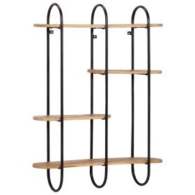 Estante de pared madera maciza de mango 90x20x116,5 cm
