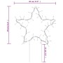 Estrella de luz decorativa Navidad con estacas 50 LED 29 cm