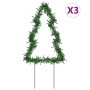 Árbol de Navidad lde uces con estacas 3 uds 50 LED 30 cm