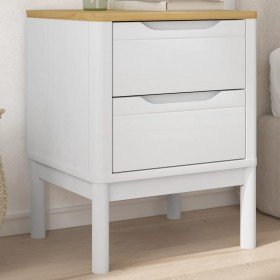Mesita de noche FLORO madera maciza de pino blanco 45x39x57 cm Mesita de noche FLORO madera maciza de pino blanco 45x39x57 cm