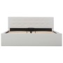 Cama canapé hidráulica cuero sintético blanco 140x200 cm