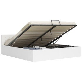 Cama canapé hidráulica cuero sintético blanco 160x200 cm Cama canapé hidráulica cuero sintético blanco 160x200 cm