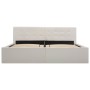 Cama canapé hidráulica cuero sintético blanco 160x200 cm