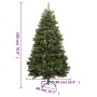Árbol de Navidad artificial con bisagras y soporte verde 180 cm