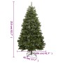 Árbol de Navidad artificial con bisagras y soporte verde 210 cm
