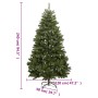 Árbol de Navidad artificial con bisagras y soporte verde 240 cm