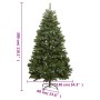Árbol de Navidad artificial con bisagras y soporte verde 300 cm