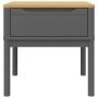Mesita FLORO madera maciza gris 55x55x54 cm