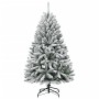 Árbol de Navidad artificial con bisagras y nieve flocada 120 cm