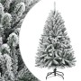 Árbol de Navidad artificial con bisagras y nieve flocada 150 cm