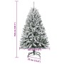 Árbol de Navidad artificial con bisagras y nieve flocada 150 cm