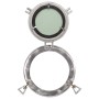 Espejo de ojo de buey de pared aluminio y vidrio Ø23 cm