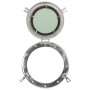 Espejo de ojo de buey de pared aluminio y vidrio Ø30 cm