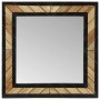 Espejo Negro y Marrón 50 x 2 x 50 cm Madera Sólida de Acacia