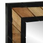 Espejo Negro y Marrón 50 x 2 x 50 cm Madera Sólida de Acacia