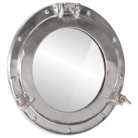 Espejo de ojo de buey de pared aluminio y vidrio Ø38 cm