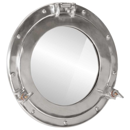 Espejo de ojo de buey de pared aluminio y vidrio Ø38 cm