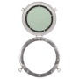 Espejo de ojo de buey de pared aluminio y vidrio Ø38 cm