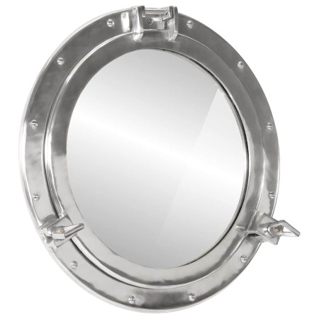Espejo de ojo de buey de pared aluminio y vidrio Ø50 cm