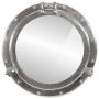 Espejo de ojo de buey de pared aluminio y vidrio Ø50 cm