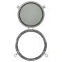 Espejo de ojo de buey de pared aluminio y vidrio Ø50 cm