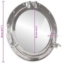 Espejo de ojo de buey de pared aluminio y vidrio Ø50 cm