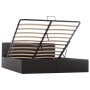 Cama canapé hidráulica cuero sintético gris 160x200 cm