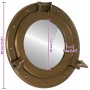 Espejo de ojo de buey de pared aluminio y vidrio Ø30 cm
