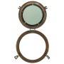 Espejo de ojo de buey de pared aluminio y vidrio Ø38 cm