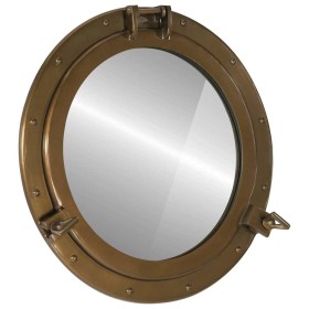 Espejo de ojo de buey de pared aluminio y vidrio Ø50 cm