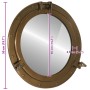 Espejo de ojo de buey de pared aluminio y vidrio Ø50 cm